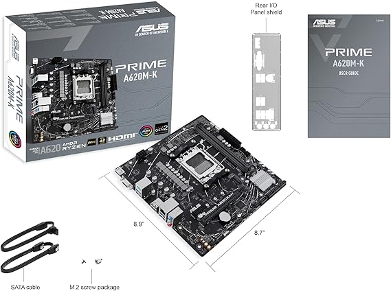 Asus Prime A620M-K AMD A620 AM5 Soket DDR5 6400(OC) MHz mATX Anakart