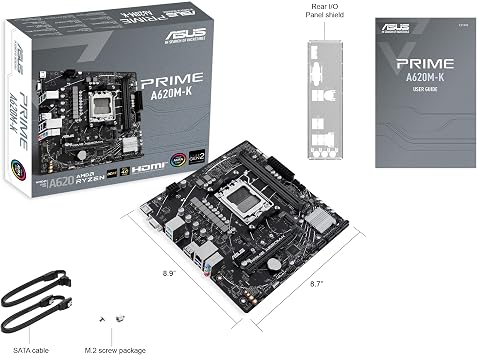 Asus Prime A620M-K AMD A620 AM5 Soket DDR5 6400(OC) MHz mATX Anakart