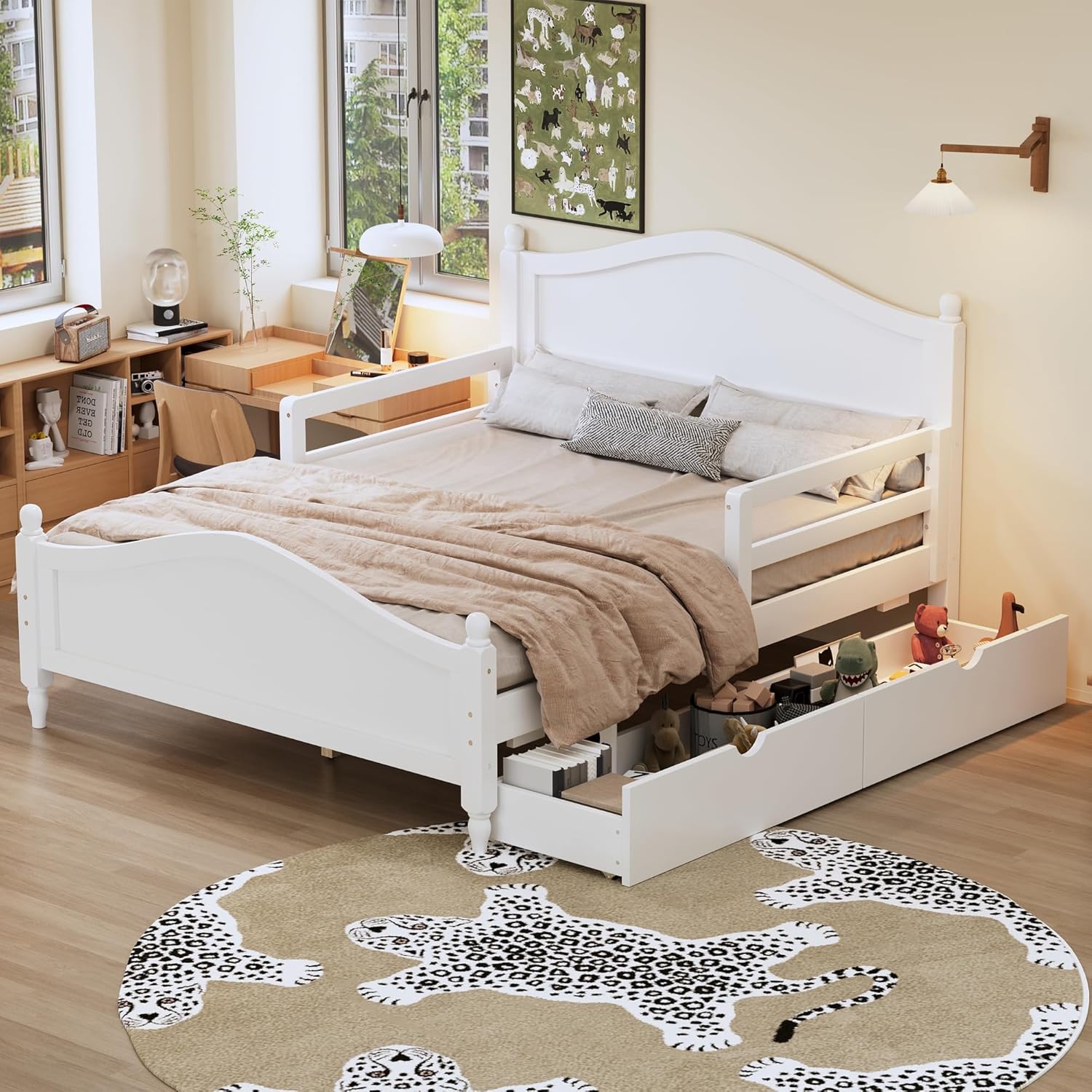 CITYLIGHT Kids Full Bed Frame with Storage Drawers and