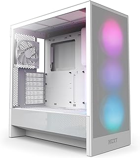 NZXT H5 Flow RGB 2024 - Compact ATX Mid-Tower PC Gaming Case - High Airflow - F360 RGB Core (CV) Included - 360mm Front & ...
