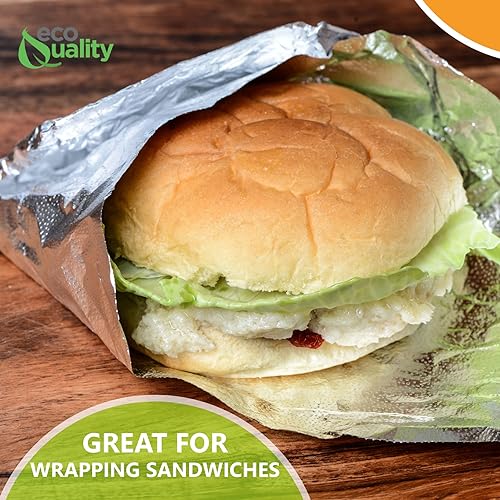 Miniatura 5 de Hojas de aluminio de alta calidad precortadas, 2000 unidades, 12 x 10.75 pulgadas, para restaurantes, almuerzo, comida para llevar, bolsa de