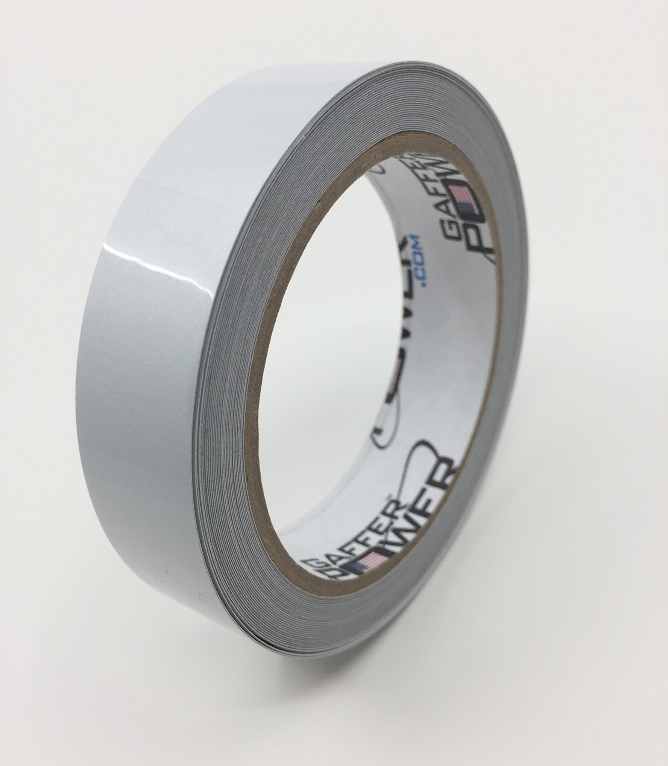 Gaffer Power Reflective Tape High Visibility Vinyl Tape Premium Heavy Duty Retro Reflective Film For Outdoor Features Safety Vest Attic Stair Railing Camper Stairs Driveway. 1 Inch By 30 Feet Silver