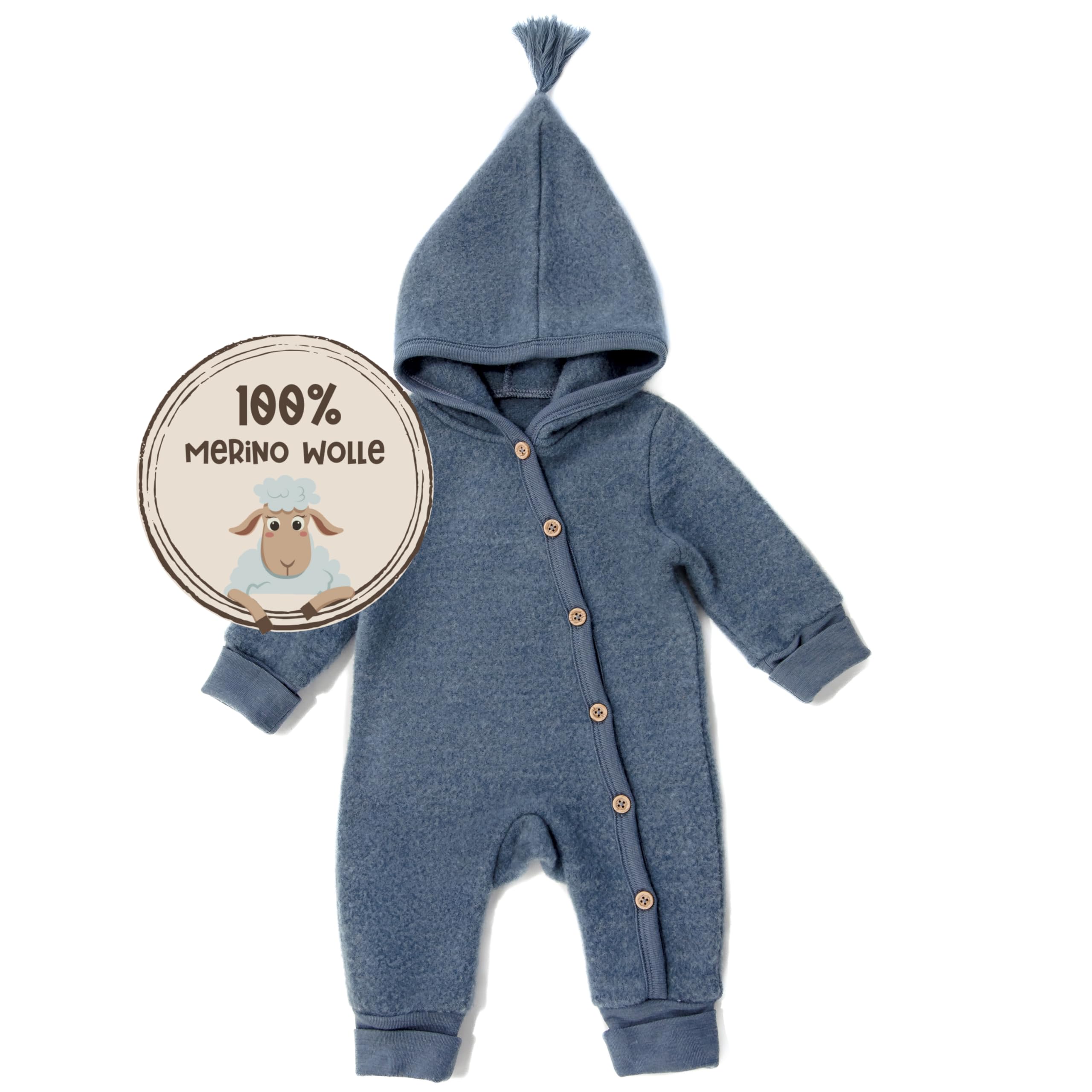 Merinowolle Fleeceanzug Baby 100% MerinoWolle