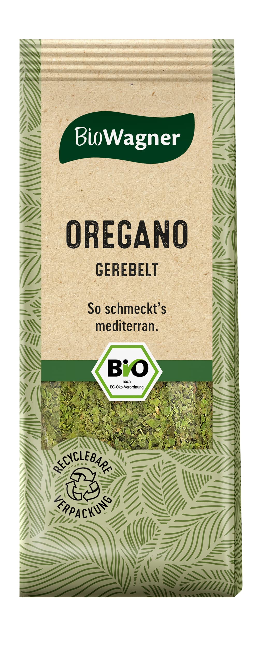 BioWagner - Bio Oregano gerebelt | mediterrane Note für Pizza, Pasta oder Fleischgerichte | naturbelassene Bio-Zutaten | recyclebare Verpackung | 10 g