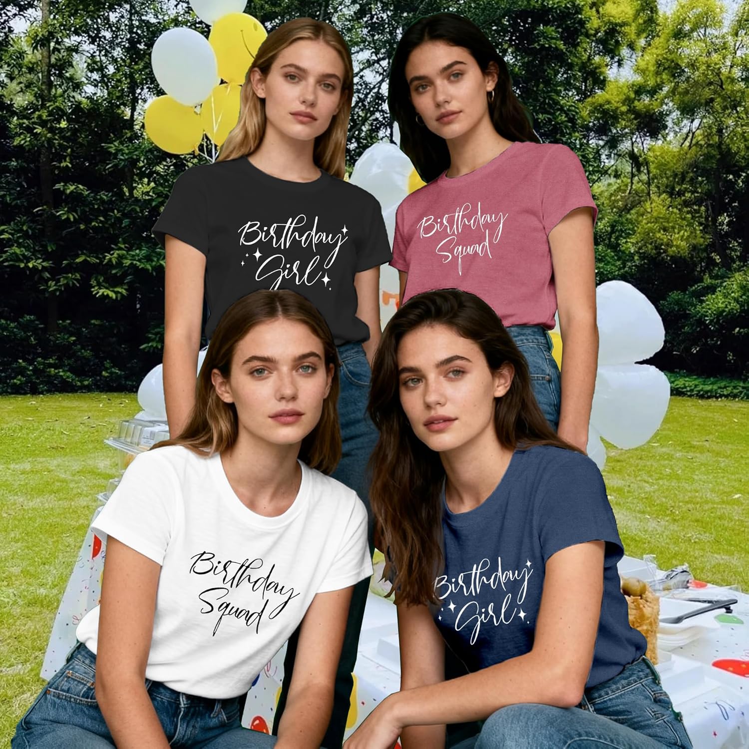 Birthday Shirts for Women Birthday Squad T Shirt Bday Girl Tee Top - Image 2