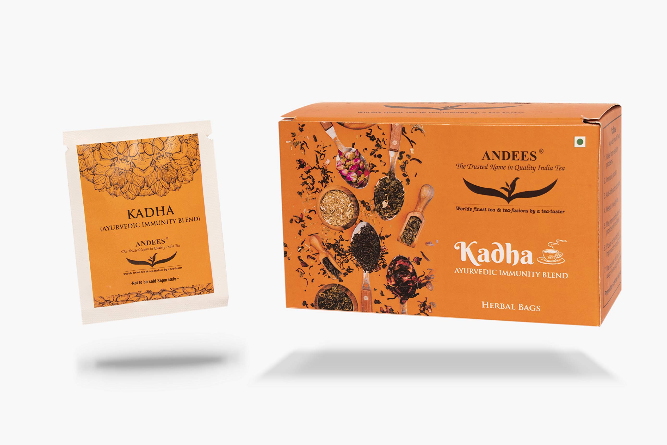 ANDEES Ayurvedic Kadha Bags / 25 Bags Individually Sealed / Instant Kadha from Grandma's Recipe / Immunity Booster / Cold / Cough / Fever / Weight Loss / Stayfit / Kadha in Tea-Bags