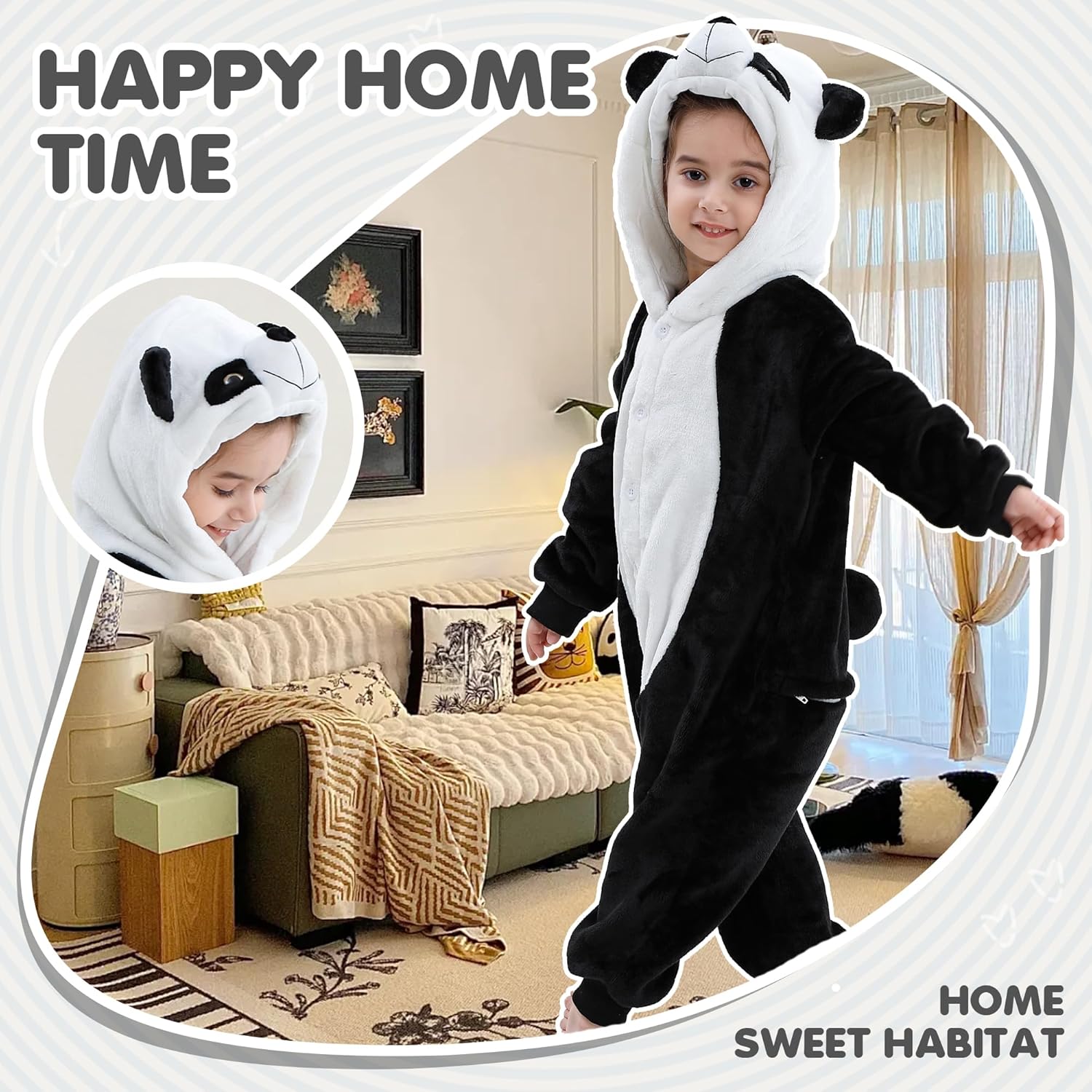 Unisex Kids Animal Costume Soft Flannel Halloween Christmas Cosplay Pajama Jumpsuit for 4-12 Years - Image 5