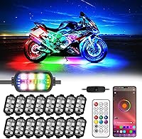 Vista 10 de 12 piezas de luces LED RGB para motocicleta para Harley Davidson Kawasaki Suzuki Yamaha Golf Cart, kit de luces subterráneas multicolor