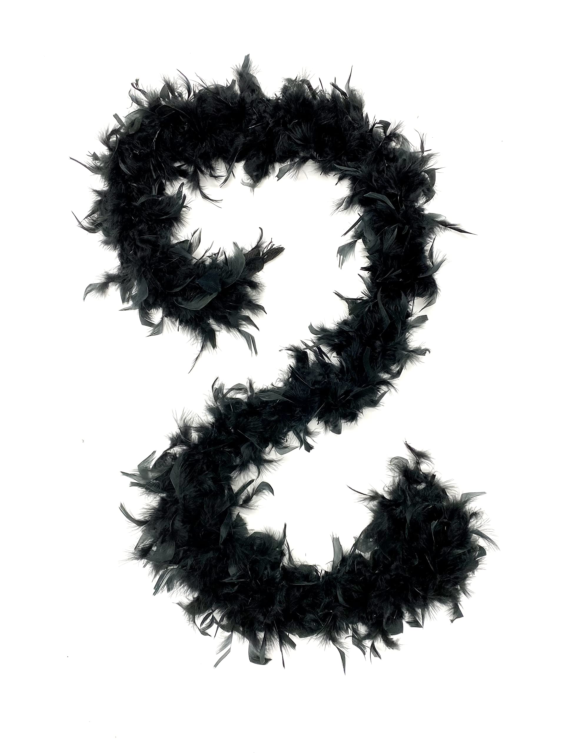 65 Gram Chandelle Feather Boa 72 Inches for Craft Halloween Costumes Bachelorette Party (Black), CH4900