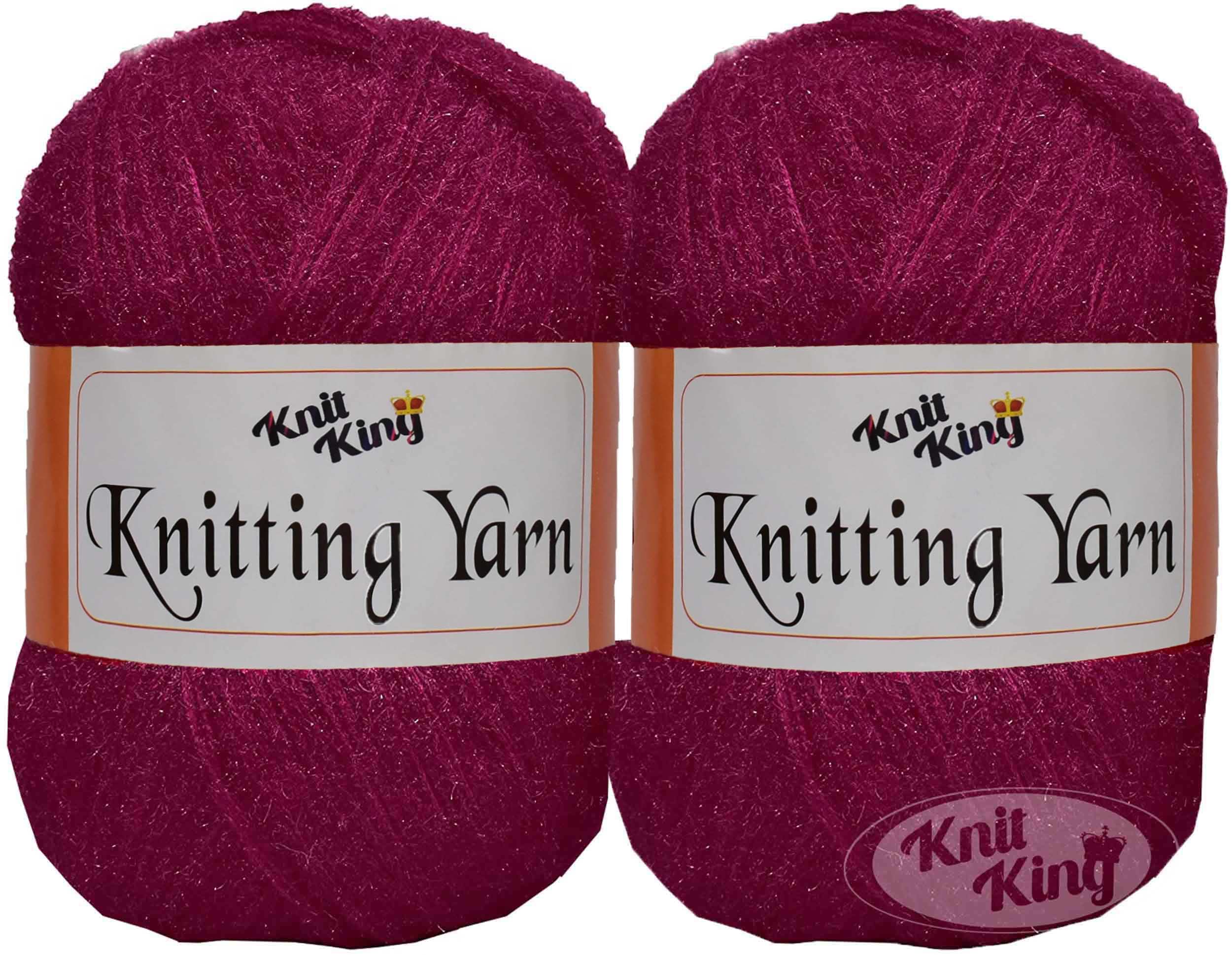 KNIT KING Knitting Wool Yarn, Soft Fancy Feather Wool Deep Rose 200 GMS Best Used with Knitting Needles, Soft Fancy Wool- Art-HFF