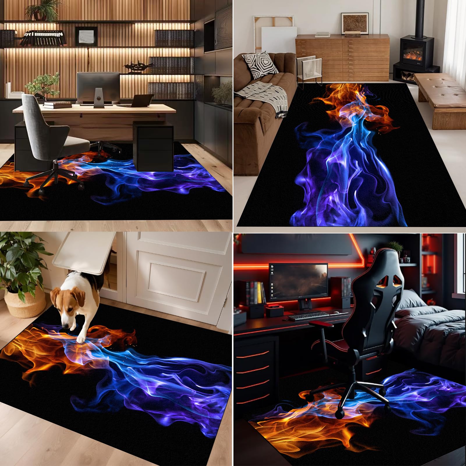 Tapis Antidérapant Chaise Gaming 150 x 180 cm Tapis Chaise de Bureau, Tapis pour Fauteuil, Tapis Gaming Sol pour Sols durs, Protège Sol Protection Sol Gamer Bureau Gaming pour Salon, Chambre, Bureau
