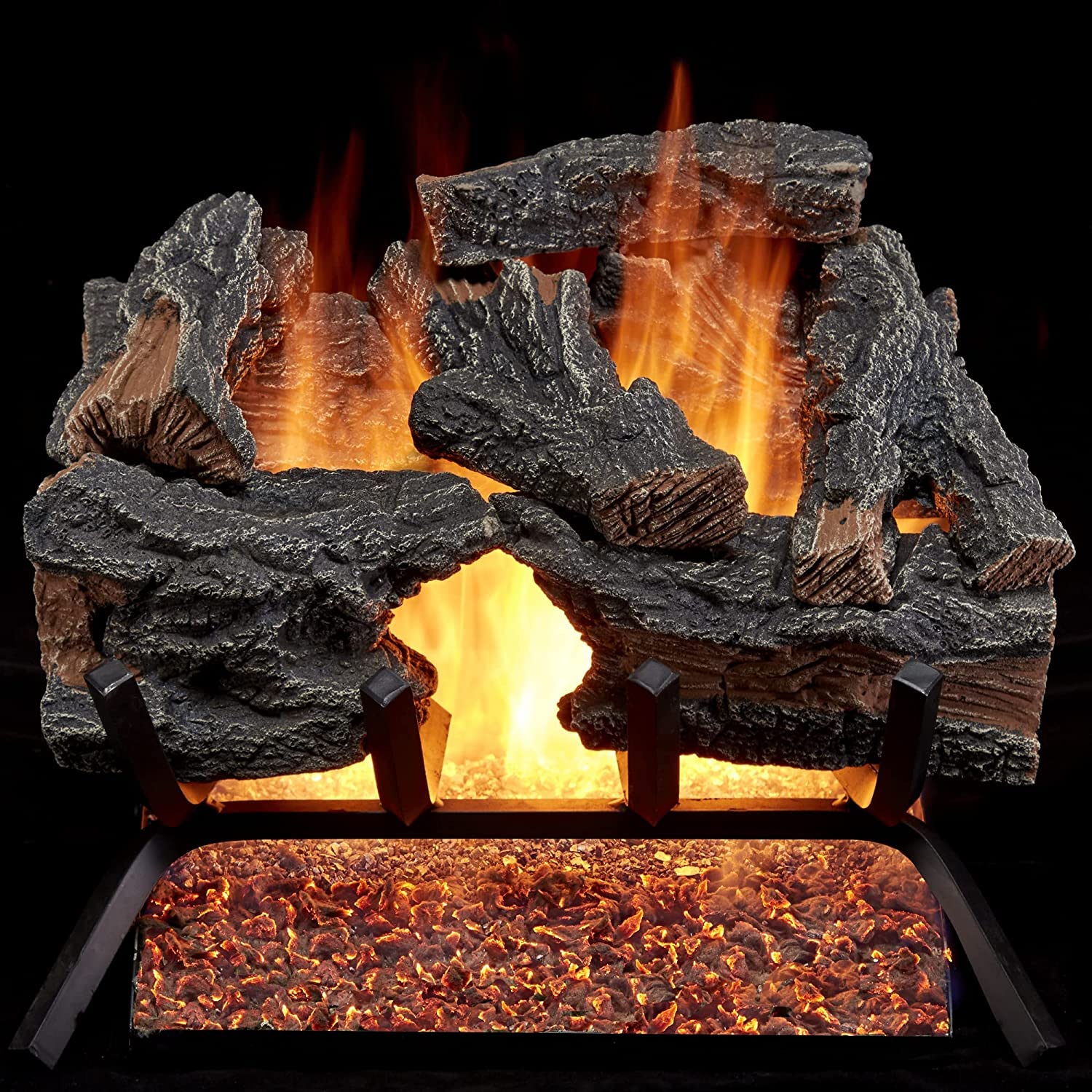 Amazon.com: HearthSense CSW18HVL-RO Natural Gas Vented Fireplace Logs Set  with Remote Control, Use with Natural Gas, 45000 BTU, Heats up to 1650 Sq.  Ft, Colorado Split Wood, 18 Inches : Home u0026 Kitchen