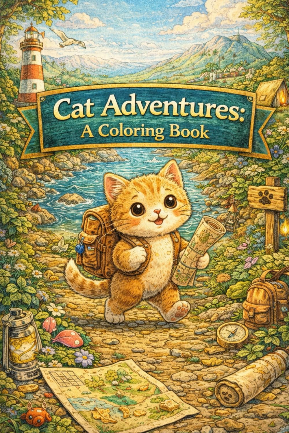 Cat Adventures: A Coloring Book (Life Stories & Comic Adventures: A Creative Coloring Series)