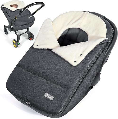 Orzbow Fundas de asiento de automóvil de invierno para bebés, funda universal para asiento de automóvil con cuello ajustable, funda impermeable para