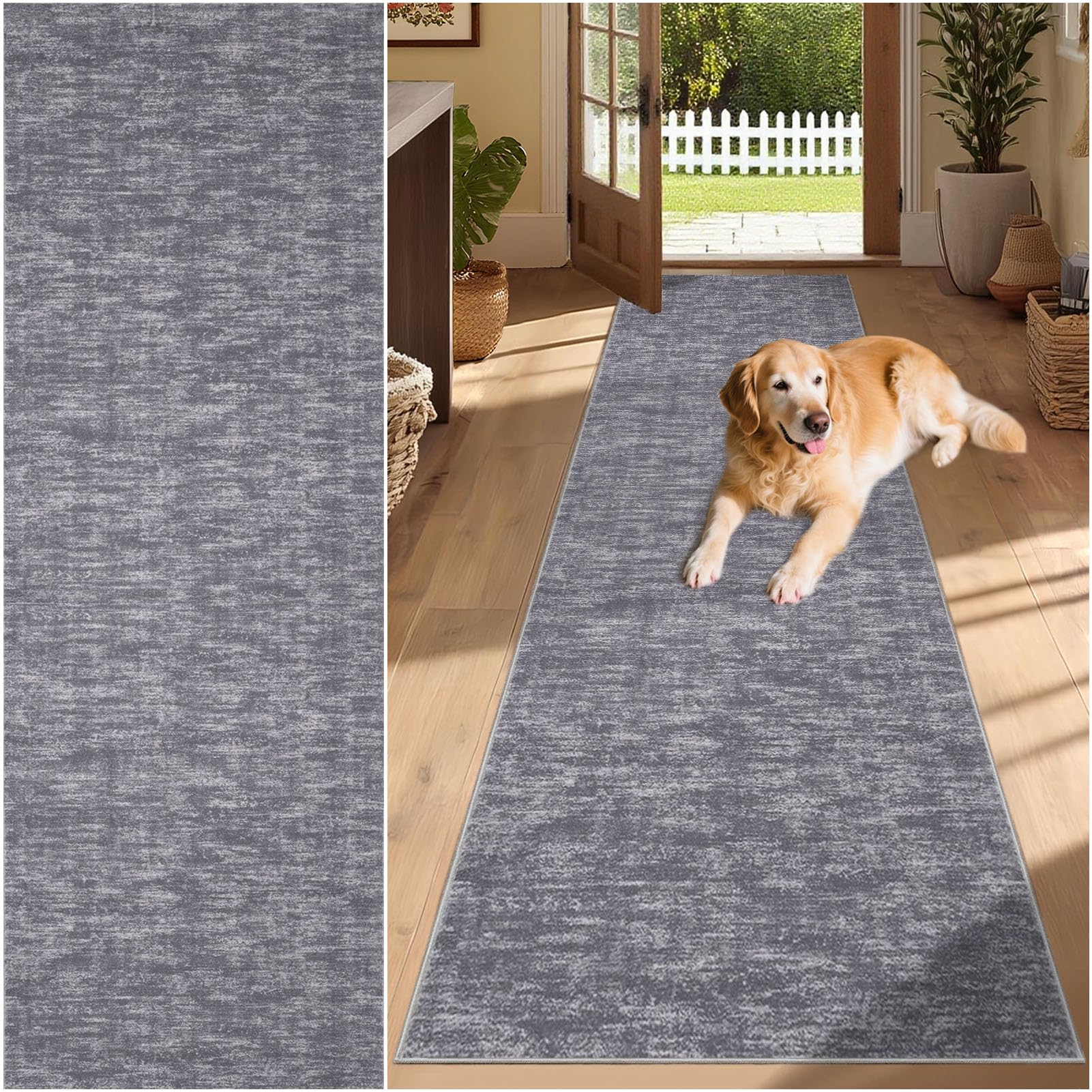 SUNMME Runner Rug for Hallway 50 x 320 cm Washable Non Slip Rubber Backing Carpet for Kitchen, Autumn Soft Faux Wool Low Pile Bedroom rug, Floor Mat for Entrance Passage Entryway Grey โ image 1