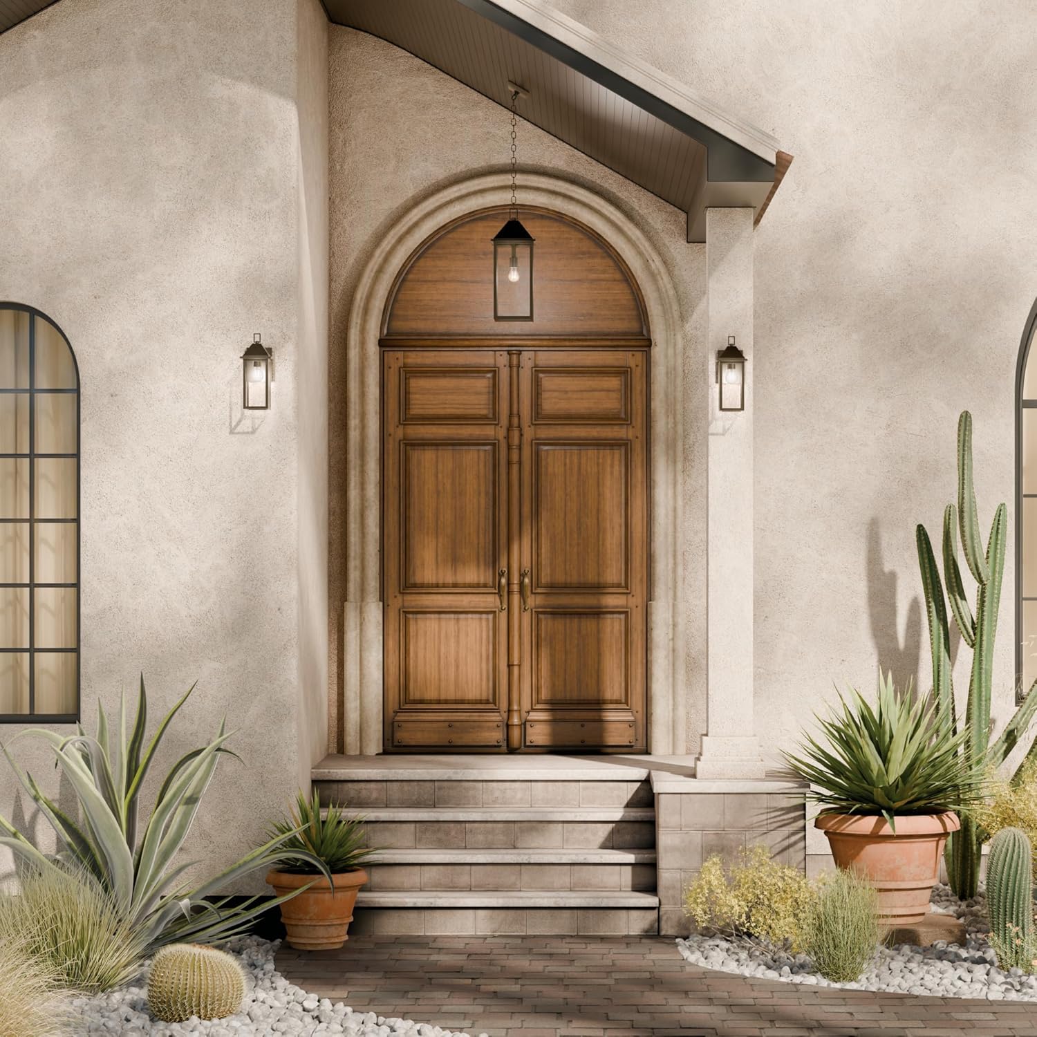 Kichler Prin 1-Light Outdoor Pendant, Updated Traditional Light with Clear Glass in Olde Bronze, Sloped Ceiling Compatible, for Porch or Patio (22" x 9" x 9"), 59160OZ