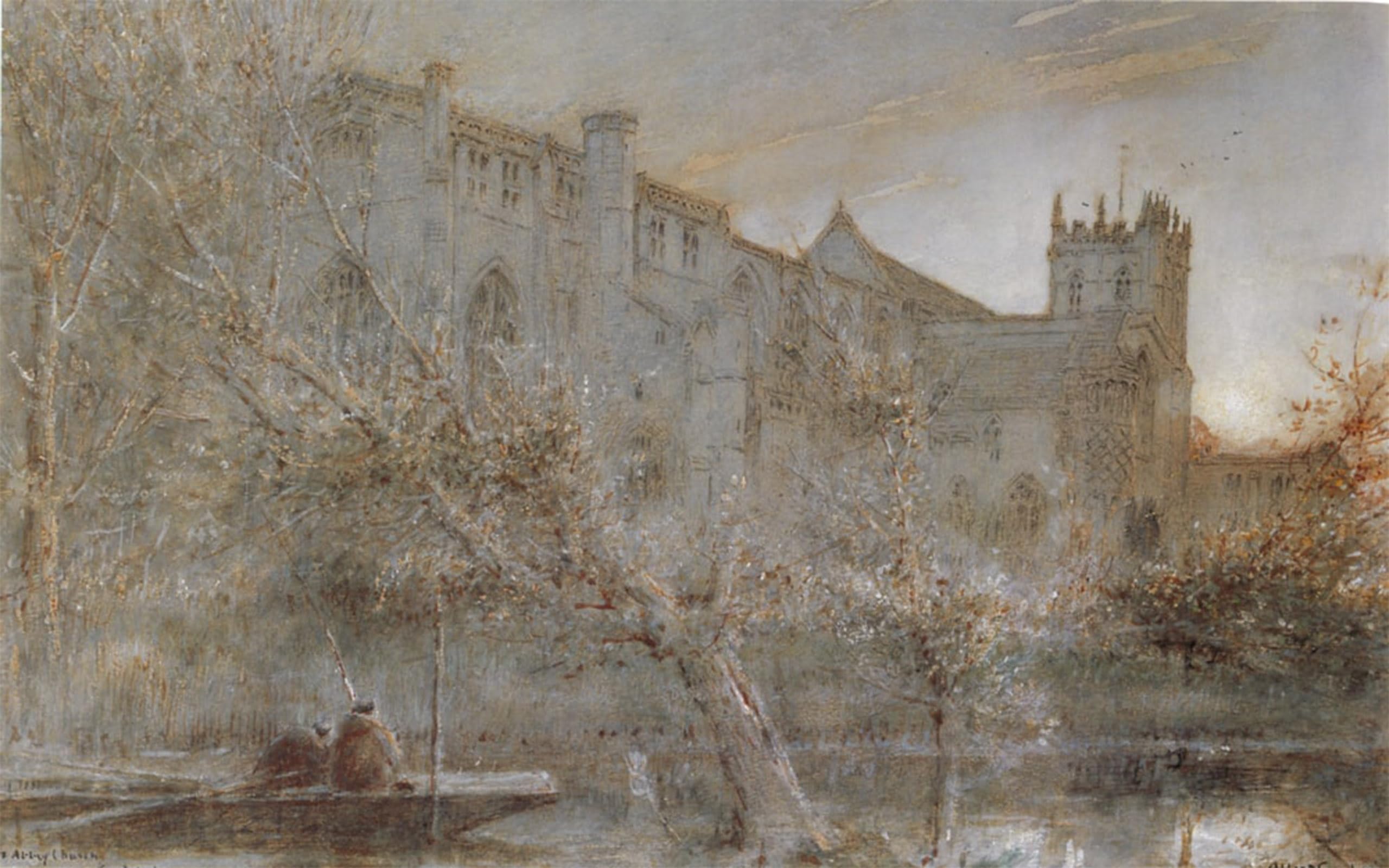 ARTXLXXBN Famous Painting Art Wall Decor Abstract Art Picture the Abby Church Christchurch by Albert Goodwin Animal Pictures for Home Decor 60x90cm