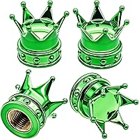 Vista 53 de 4 piezas tapas de vástago de válvula de neumático con corona, con anillo de goma, tapa de válvula de aire de neumático de plástico con núcleo