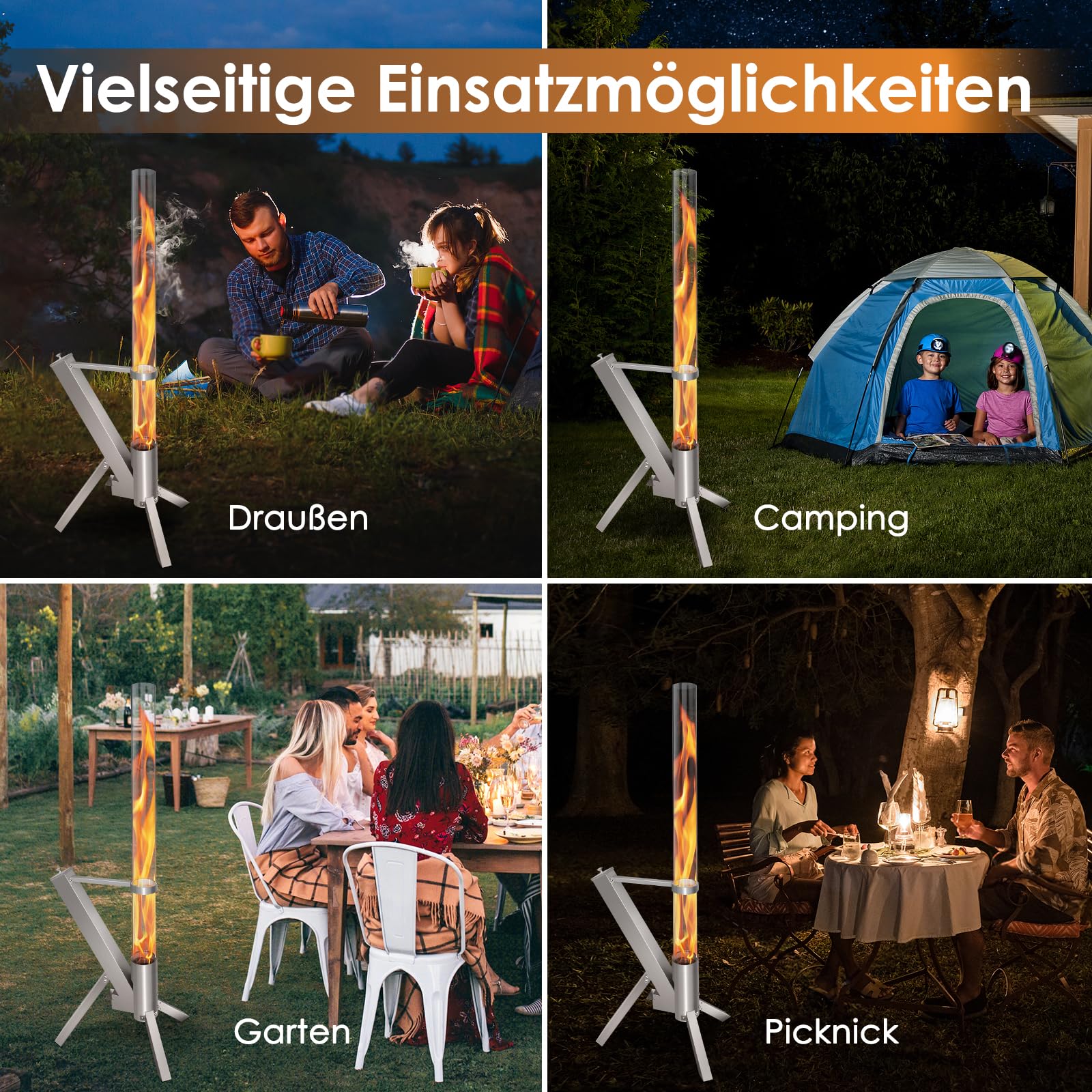 CTSC Feuersäule Outdoor Pellet Feuersäule Pellets Feuerrohr für Veranda, Deck, Garten