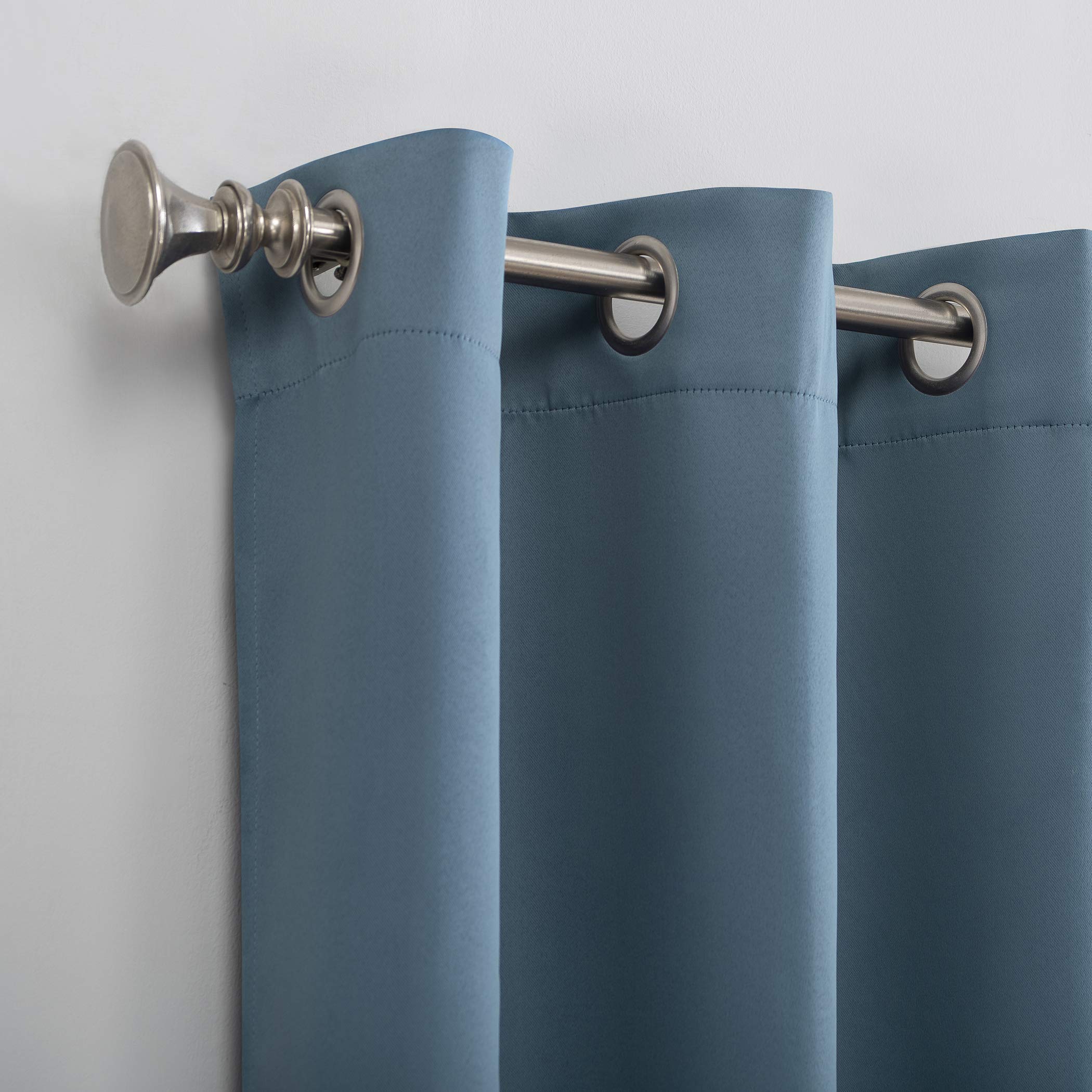 Sun Zero Easton Energy Saving Eyelet Curtains 40" x 63" Denim Blue, Denim-blue, W 40" x L 63" (1 Panels) - Image 2