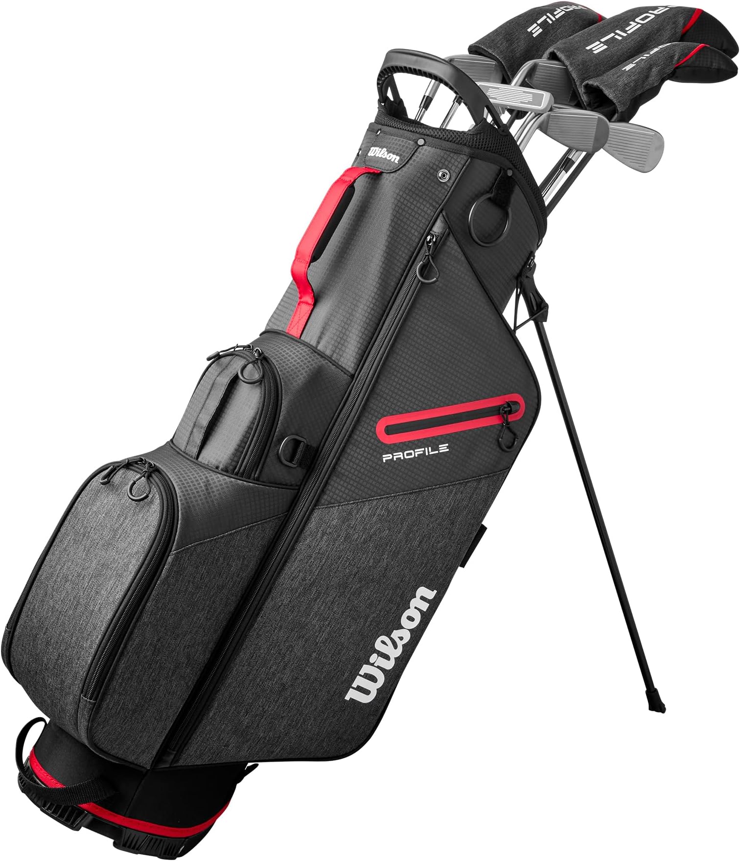 Wilson Men's Profile Complete Golf Set with Stand Bag - Right Hand, Tall, Regular, Red/Black/Silver