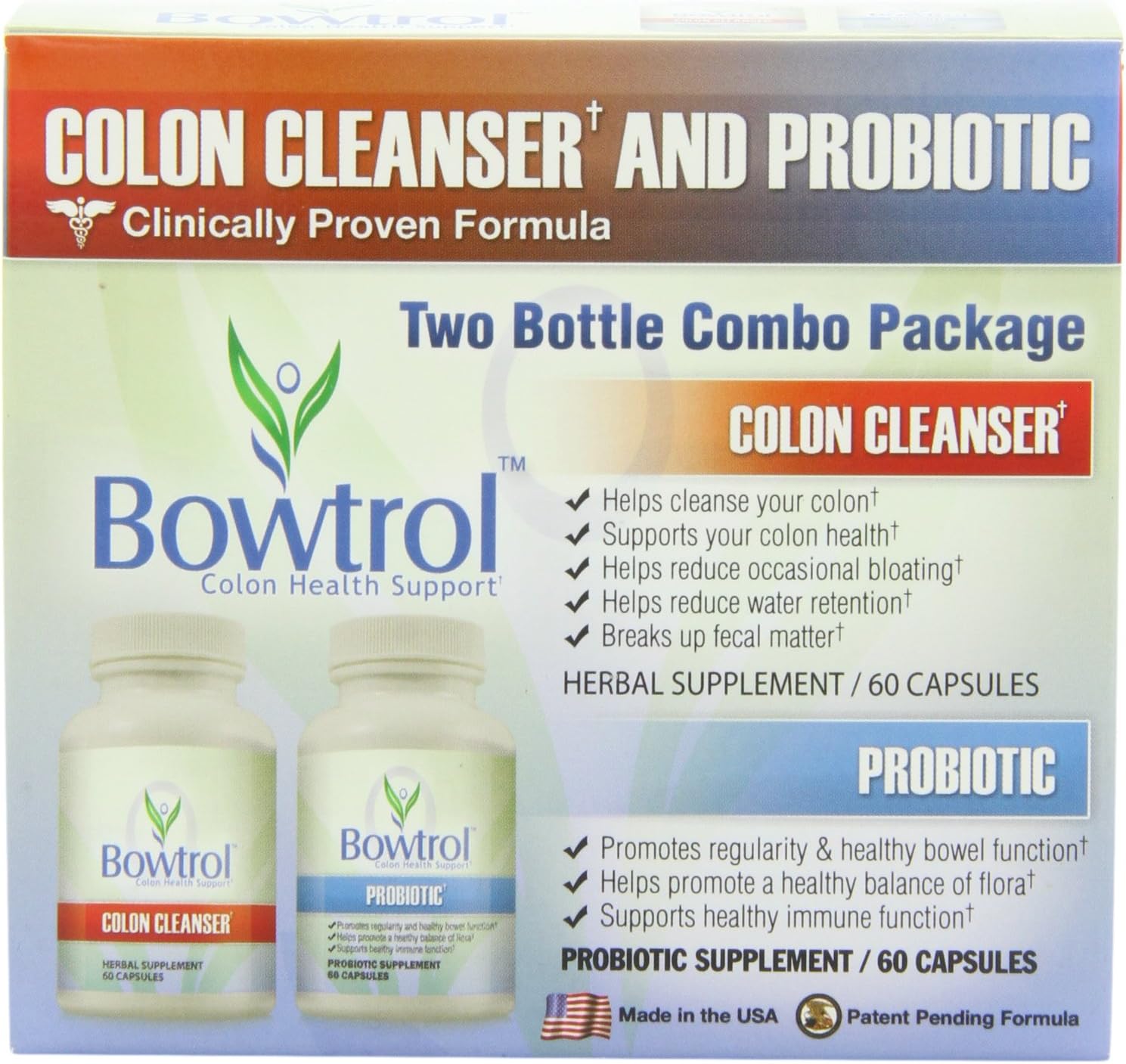Colon Health Support: Colon Cleanser and Probiotic Capsules 1 set