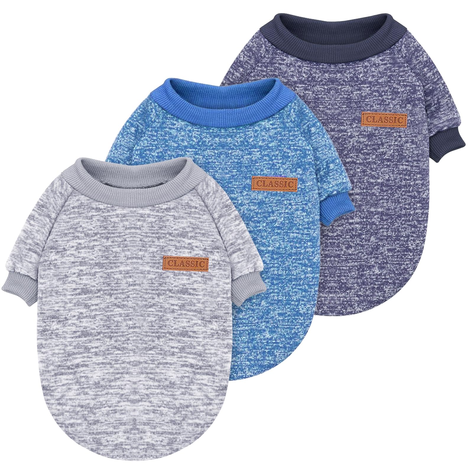 Pull en tricot pour chien évite les frissons vêtement doux Idepet taille XL