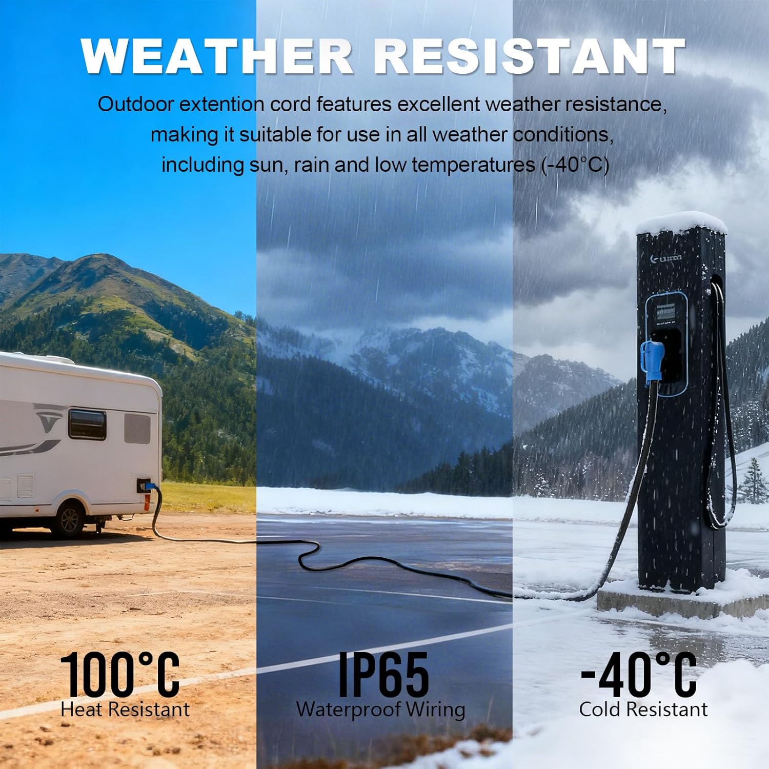 50 Amp Generator Cord, 15FT 50 Amp RV Extension Cord with Twist Lock, 4 Prong NEMA 14-50P/SS2-50R Generator Cable, Heavy Duty 6/3 8/1 AWG STW Power Cord for for RV Camper & House (15FT)