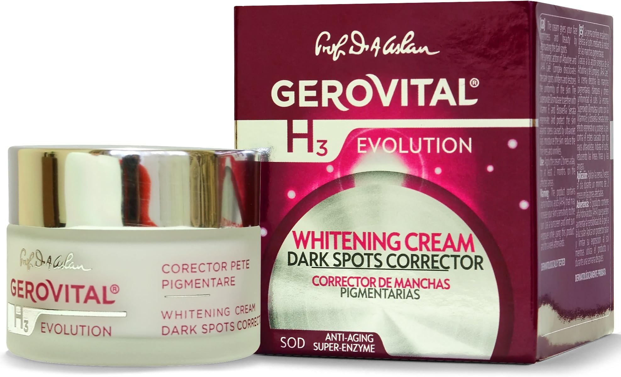 GEROVITAL H3 EVOLUTION, Whitening Cream Dark Spots Corrector With Superoxide Dismutase (The Anti-Aging Super Enzyme) 30+