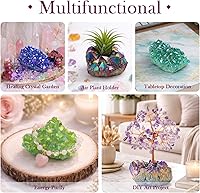 Vista 3 de mookaitedecor Espécimen de piedra de geoda de racimo de cristal de roca natural recubierto de titanio