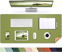 Vista 69 de Protector de escritorio de cuero, tapete de escritorio grande con corcho natural y cuero PU, alfombrilla para mouse, alfombrilla de escritorio