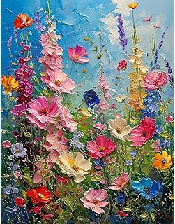 Ausanrl Wild Flowers Square Diamond Painting Kits - Square Drill Diamond Paintings Flowers,Square Diamond Art,DIY Flower Gem Painting for Adults and Crafts for Gifts and Home Wall Decor 12x16inch