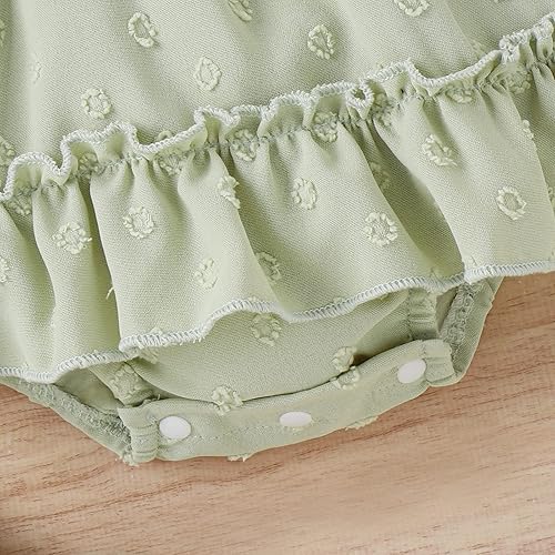 Miniatura 6 de Magic Park Vestido de gasa con volantes para bebé, vestido de manga abombada, ropa de verano