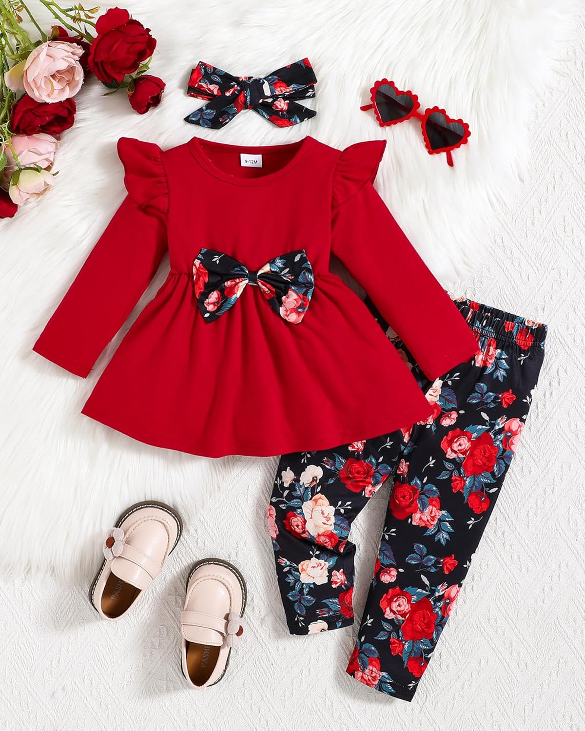 Baby Girl Clothes Toddler Girl Outfits Infant Girl Summer Clothes for Girl Ruffle Shirt Pants+Cute Headband 3PCS - Image 2