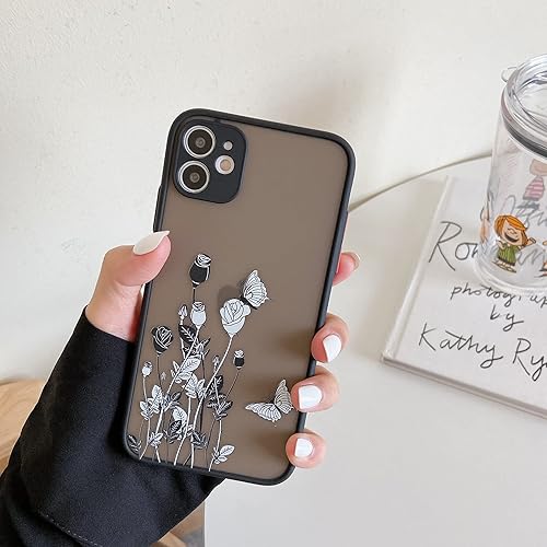 Miniatura 3 de ZTOFERA Funda para iPhone 11 de 6.1 pulgadas, funda de silicona suave con diseño floral mate y rosa, funda protectora delgada y ligera para iPhone