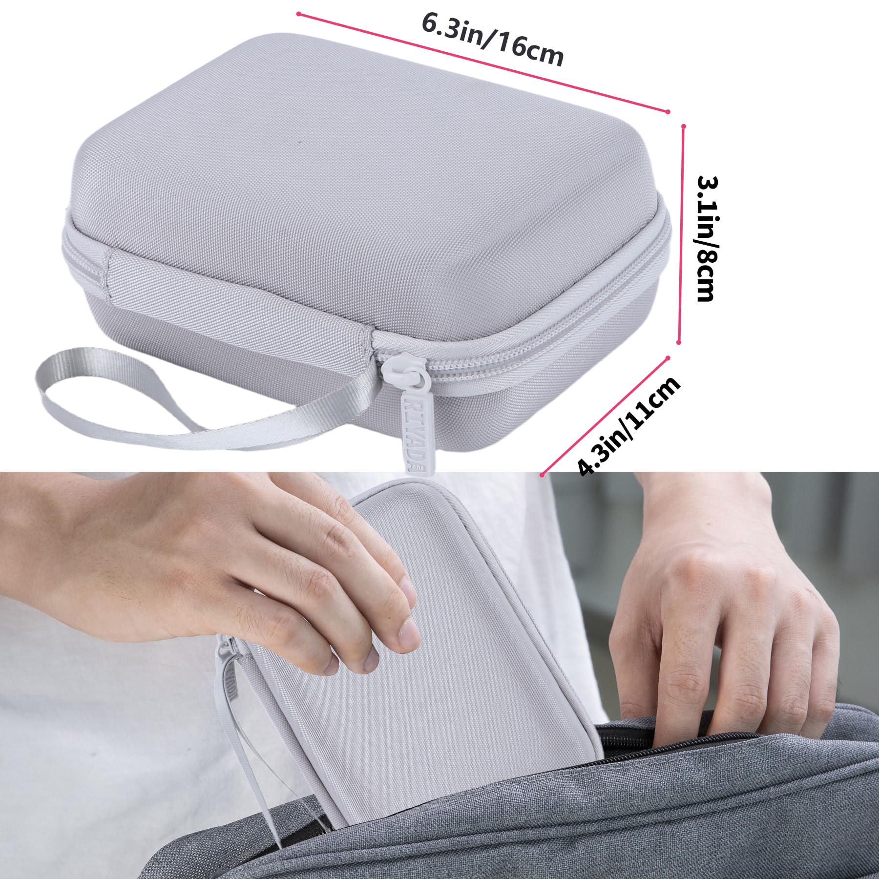 twarda obudowa kompatybilna z Liene Pearl N200 Pro przenośna mini drukarka fotograficzna sublimacyjna (szara)