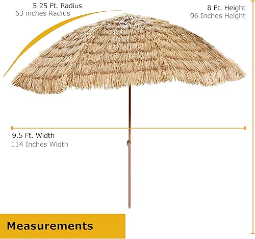 Miniatura 4 de Forever BAMBOO Tiki Thatch Playa y Patio Sombrilla  Estilo hawaiano Palapa con protección UV