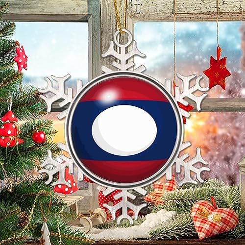 Vista 146 de Bandera de Kenia, adornos colgantes para árbol de Navidad, copo de nieve nacional, adorno de metal, recuerdo de Navidad, regalo de Kenia, decoración