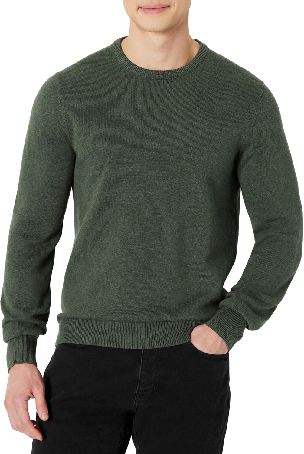 Amazon Essentials Men's Long-Sleeve Crewneck Sweater, 100% Cotton, Big & Tall Options Available