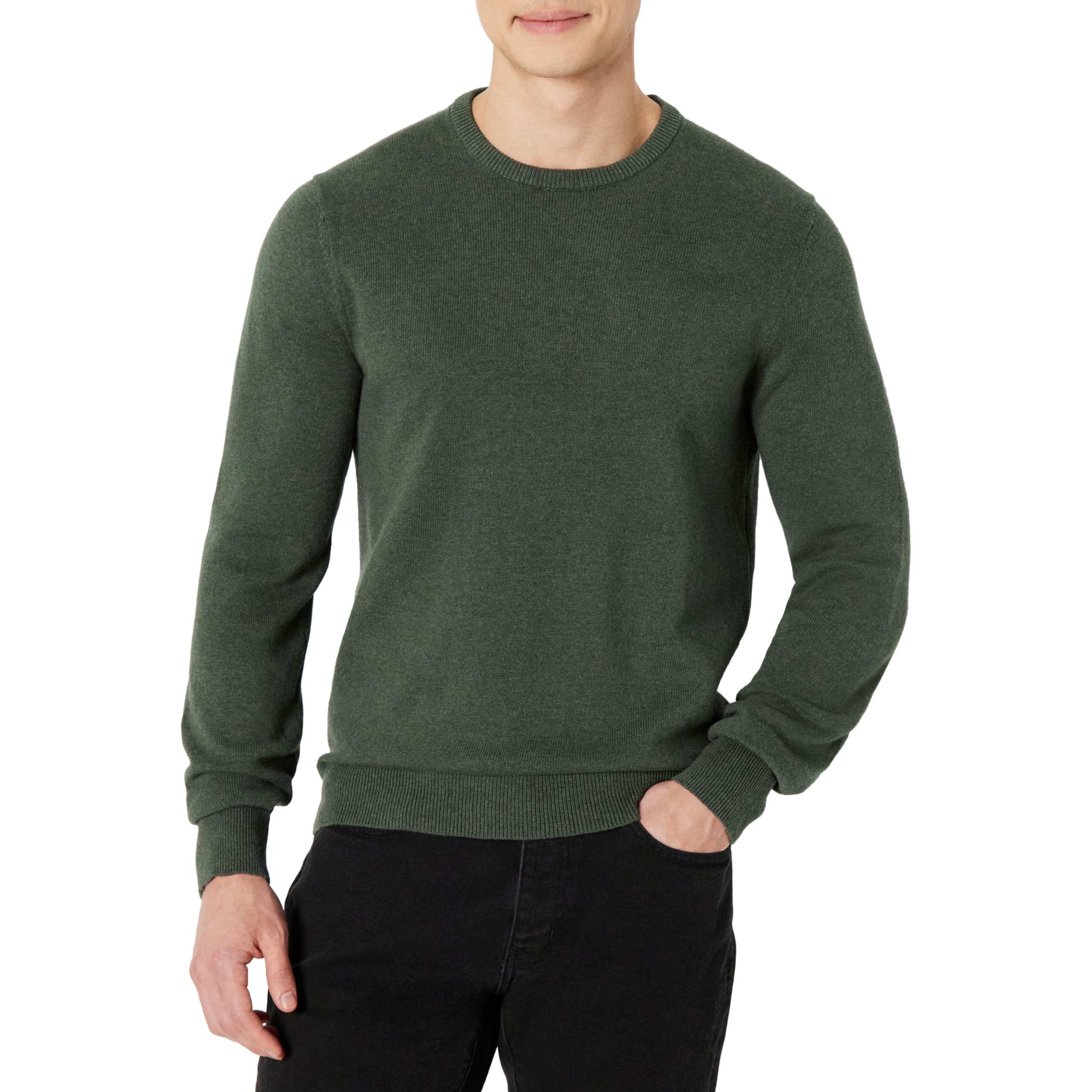 Amazon Essentials Men's Crewneck Sweater (Available in Big & Tall), Olive Heather, XX-Large