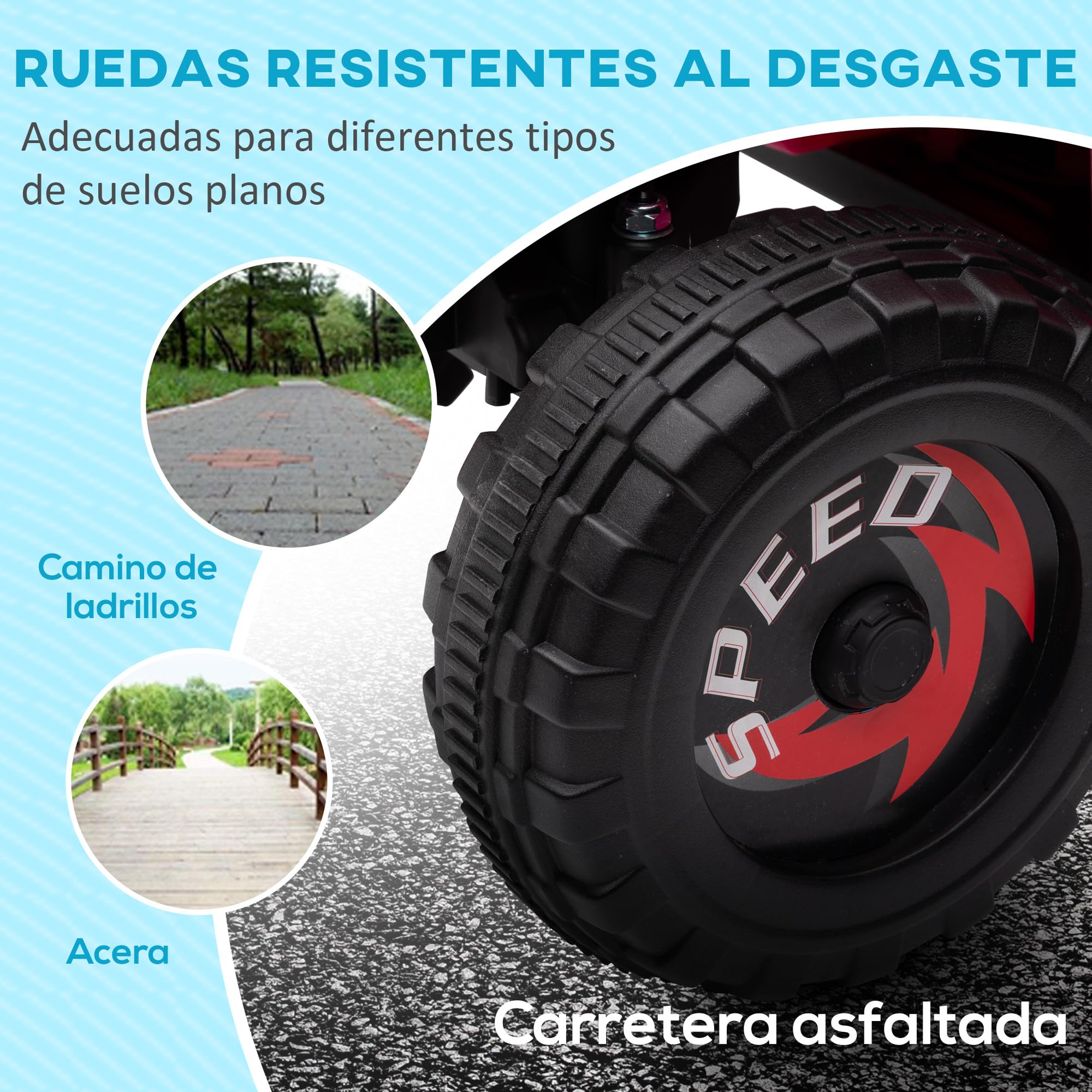 HOMCOM Quad Eléctrico para Niños 6V 18-36 Meses Avance y Retroceso 2,5 km/h Rosa