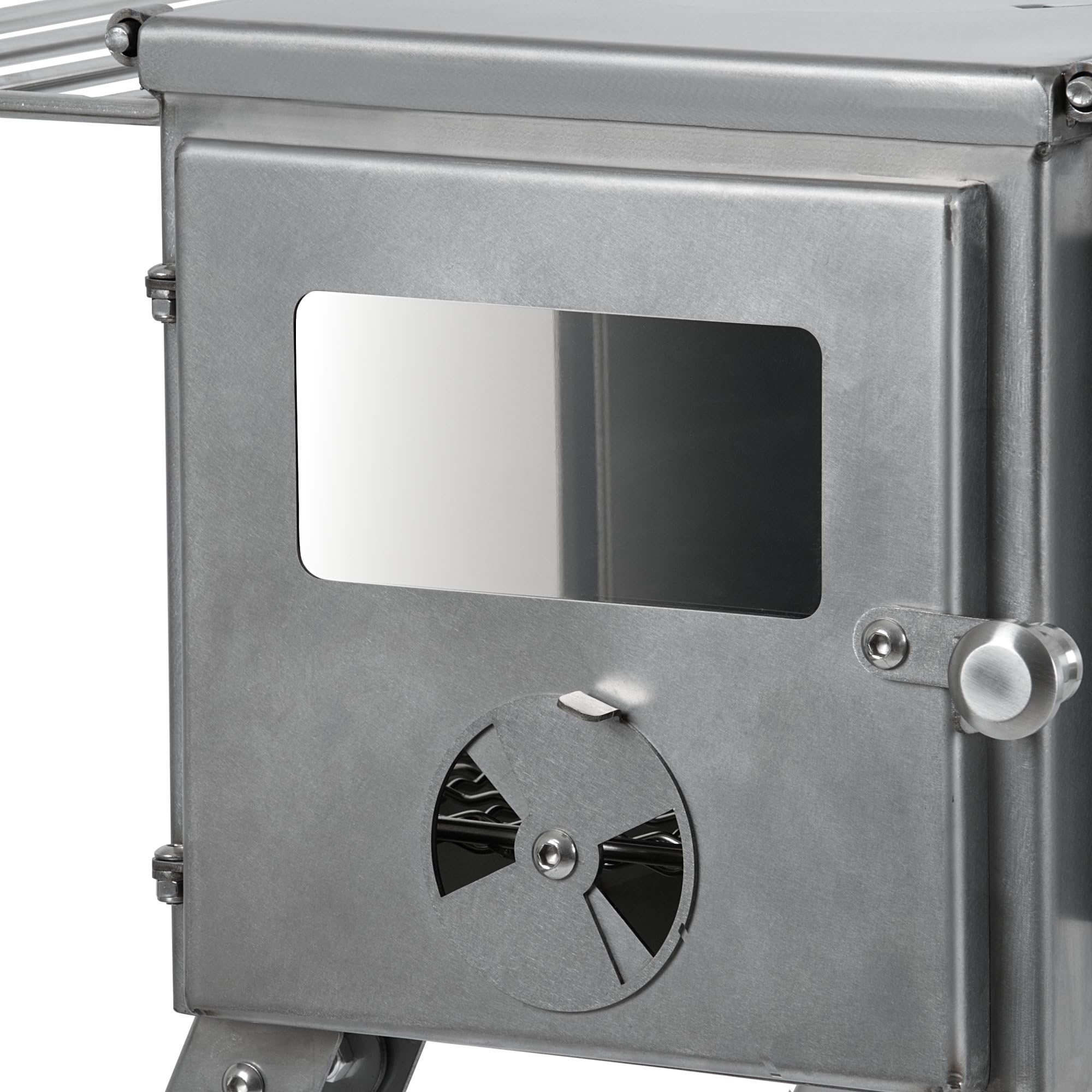 CampFeuer Edelstahl Zeltofen | 51,5 x 42 x 216 cm | silber | Tragbarer Holzofen für Camping, Outdoor, Zelt | Zeltheizung Camping, Zeltofen Holz, Tent Stove, Zelt Ofen Outdoor