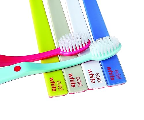 Miniatura 5 de edel+white Paquete doble de cepillos de dientes ultra suaves hechos en Suiza para adultos, paquete de 2 cepillos de dientes extra suaves para encías