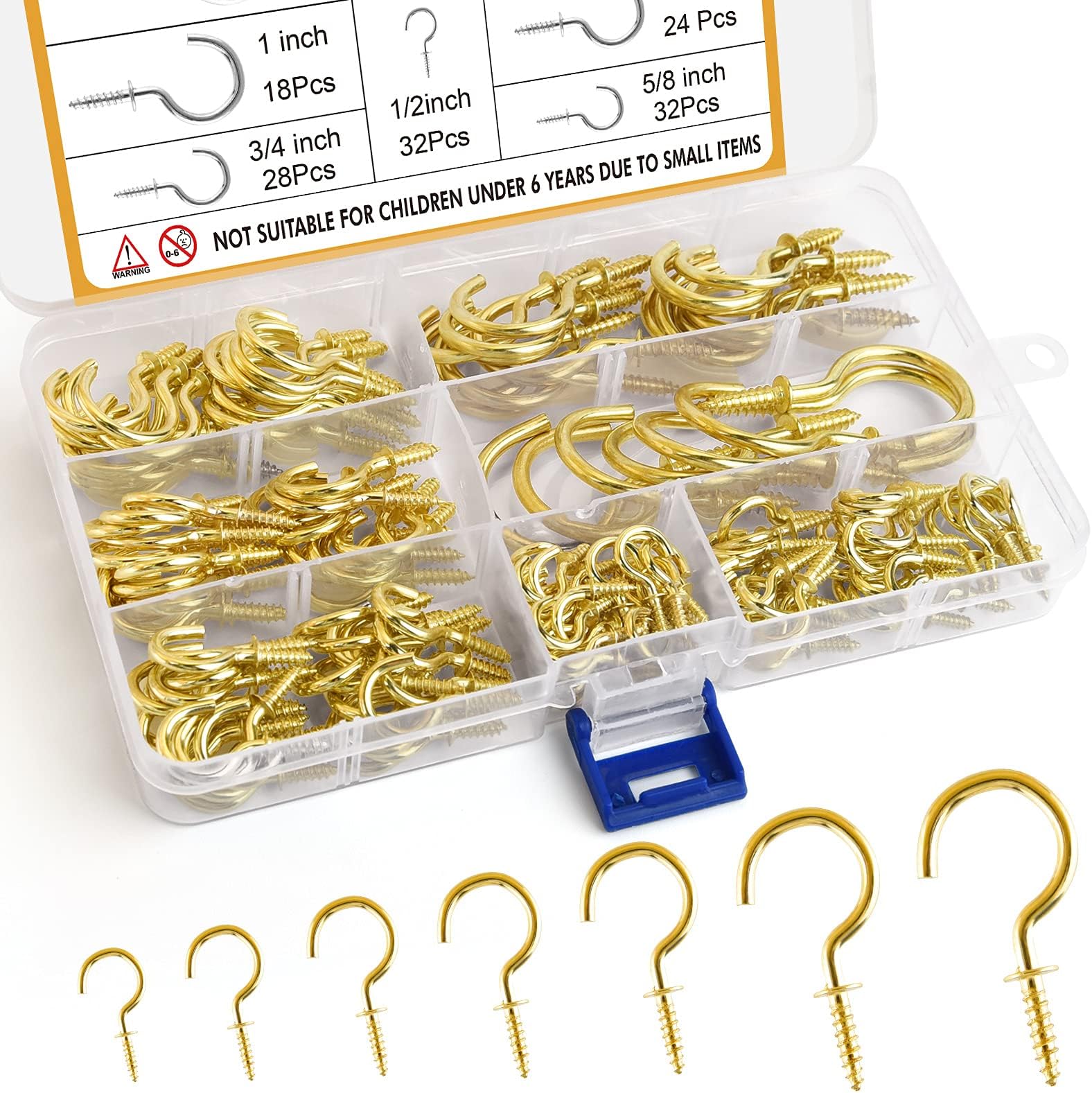 OWUDE 60PCS Screw Hooks, Cup Hooks Heavy Duty, Small Hanging Hooks