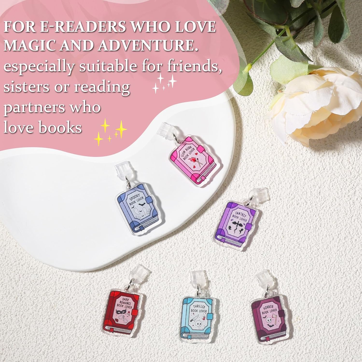 Bookish Dust Plug Charm - Fantasy Design Type C Dustplug Accessories for Kindle, Gift for Women Men Book Lovers