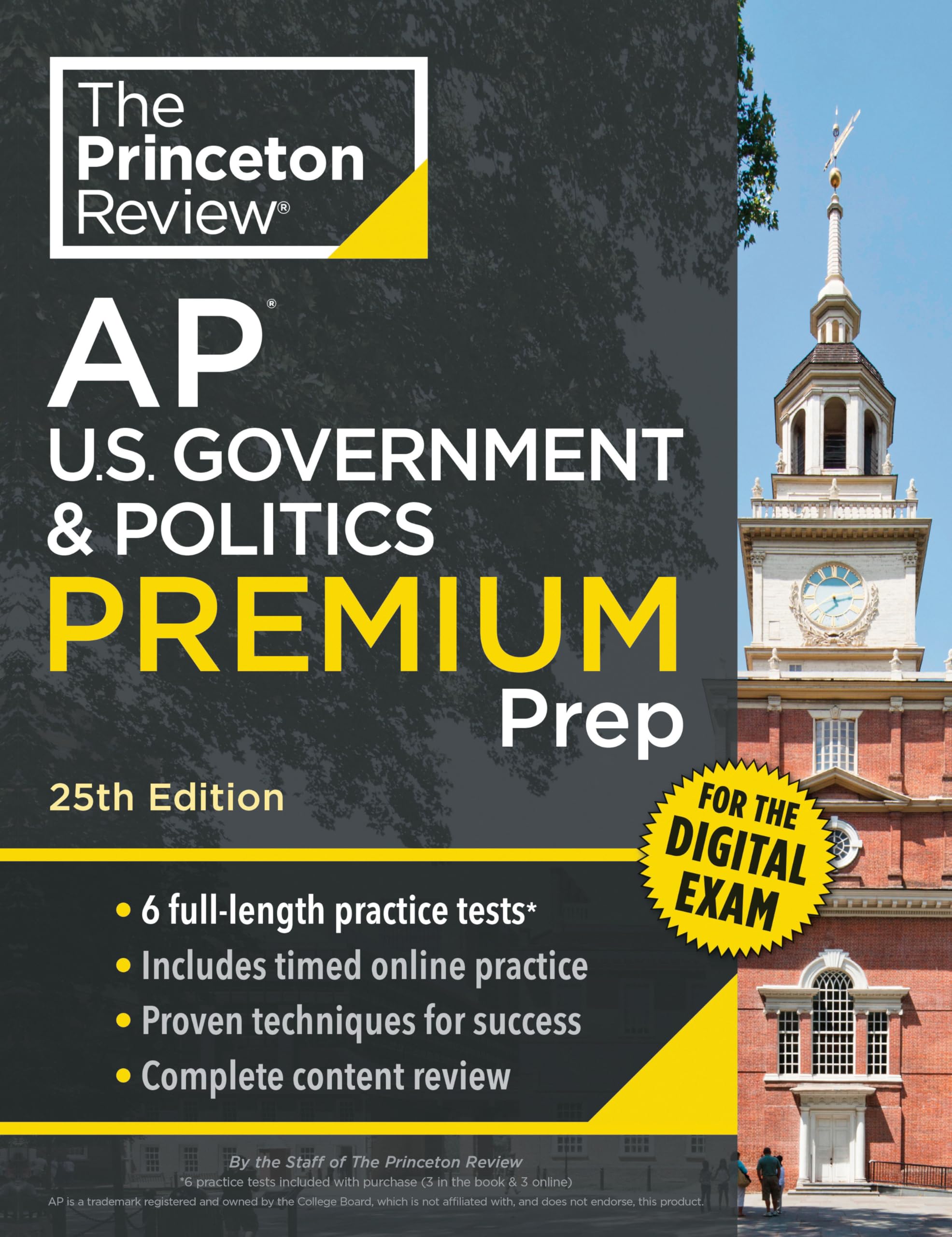 Princeton Review AP U.S. Government & Politics Premium Prep, 25th Edition: 6 Practice Tests + Digital Practice Online + Content Review (College Test Preparation, Ap Premium)
