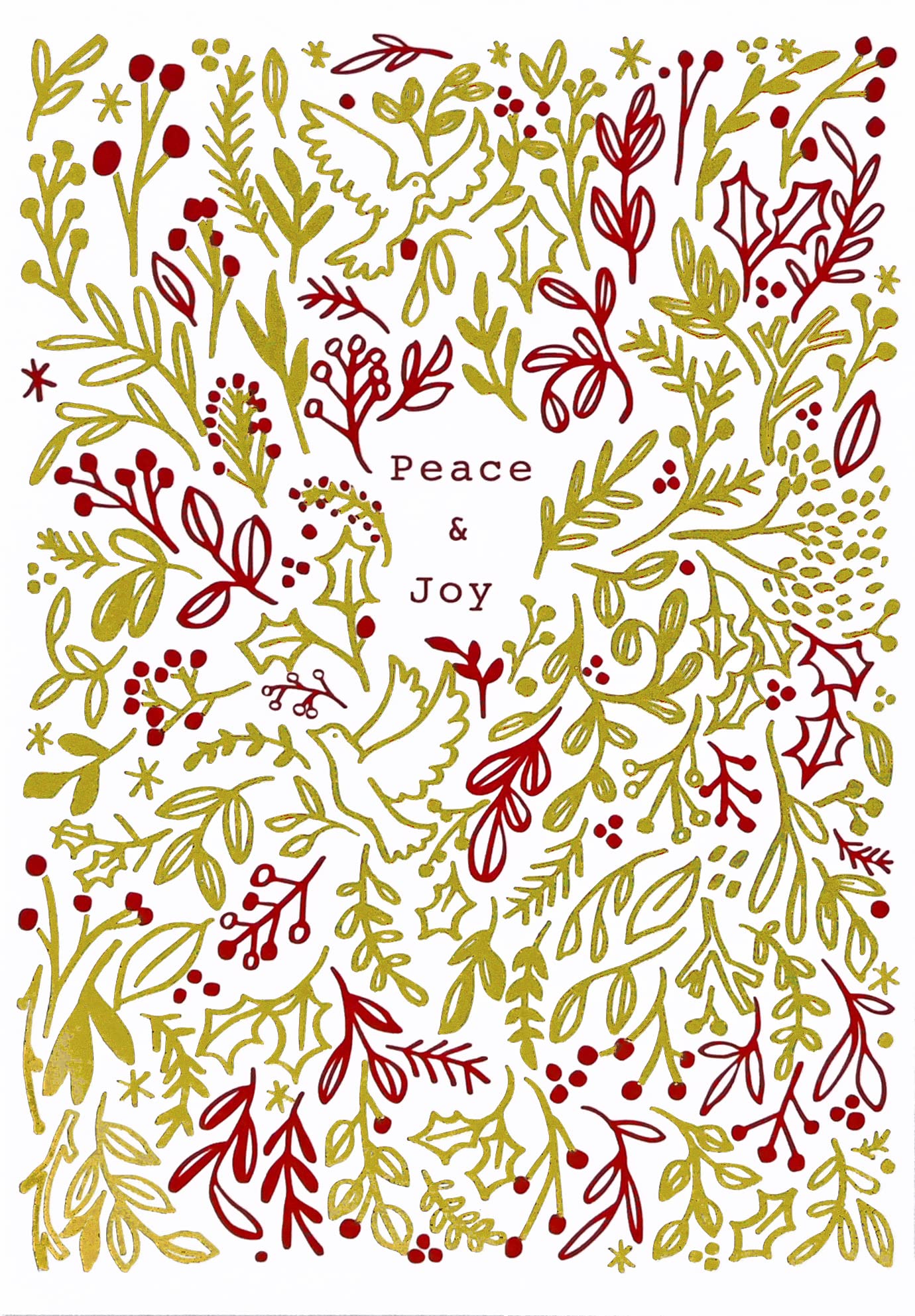 Tidings of Peace & Joy Small Boxed Holiday Cards (20 cards, 21 self-sealing envelopes), multi color