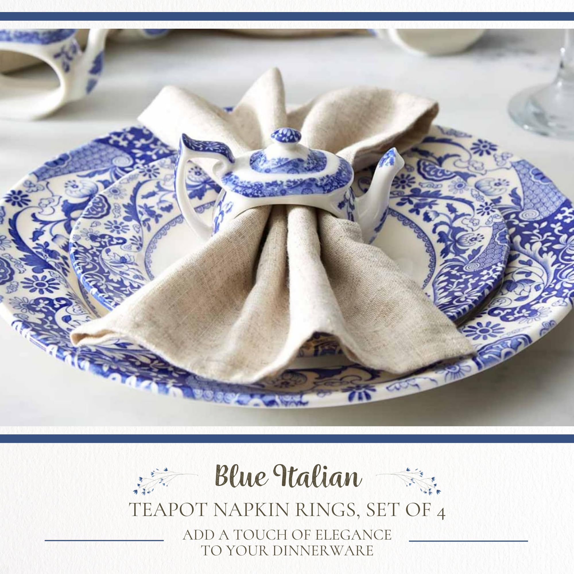 Amazon｜Spode Blue イタリアンナプキンリング - 4個セット 