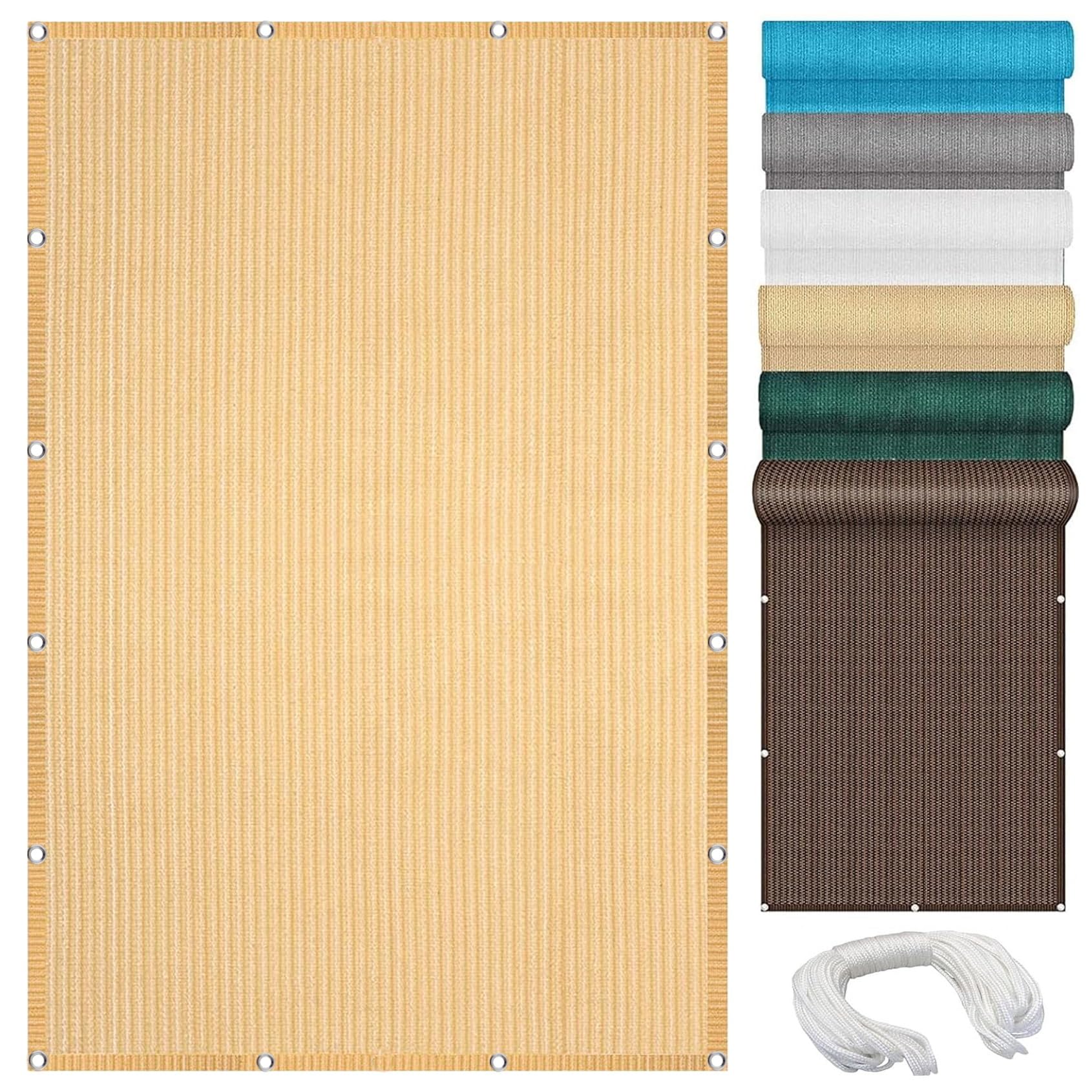 Toldo Vela de Sombra Rectangular 2.5 x 4.5 m, Transpirable Prevención Rayos UV, Toldo Vela Cuadrado Malla Sombra, Toldo de Sol para jardín, para Jardín Balcón Exterior, Color Crema