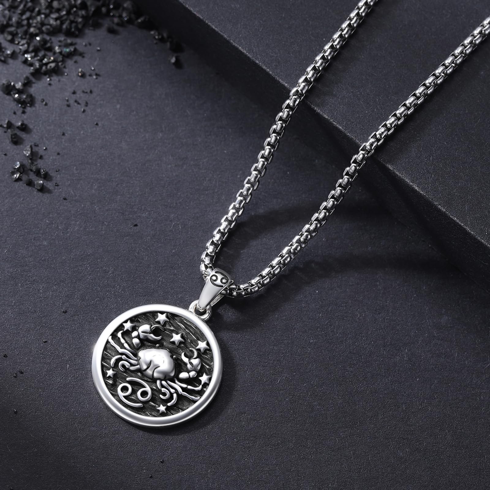 REDSUN Collana a costellazione, con segno zodiacale, in argento sterling 925, con ciondolo a costellazione, 12, collana ossidata, per donne e ragazze